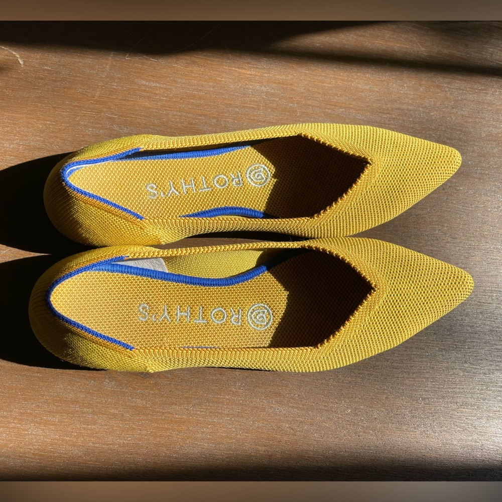 Rothy’s “The Point” yellow flats, like new